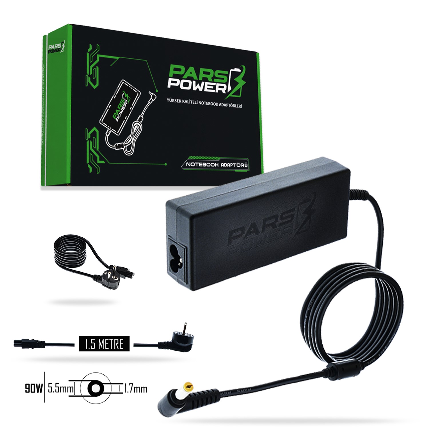 PRS-004 PARS POWER 90W 19V 4.74A (5.5*1.7MM) NOTEBOOK ADAPTÖR